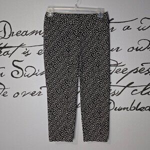 Ann Taylor LOFT Marisa Cropped Pants, Black White, Mid Rise Cotton, 0